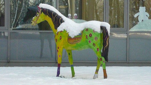 Pferdeskulptur der Tagesklink fuer Kinder- und Jugendpsychiatrie
